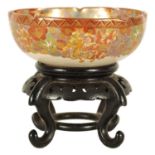 A SMALL MEIJI PERIOD JAPANESE SATSUMA MILLIEFIORI BOWL ON STAND