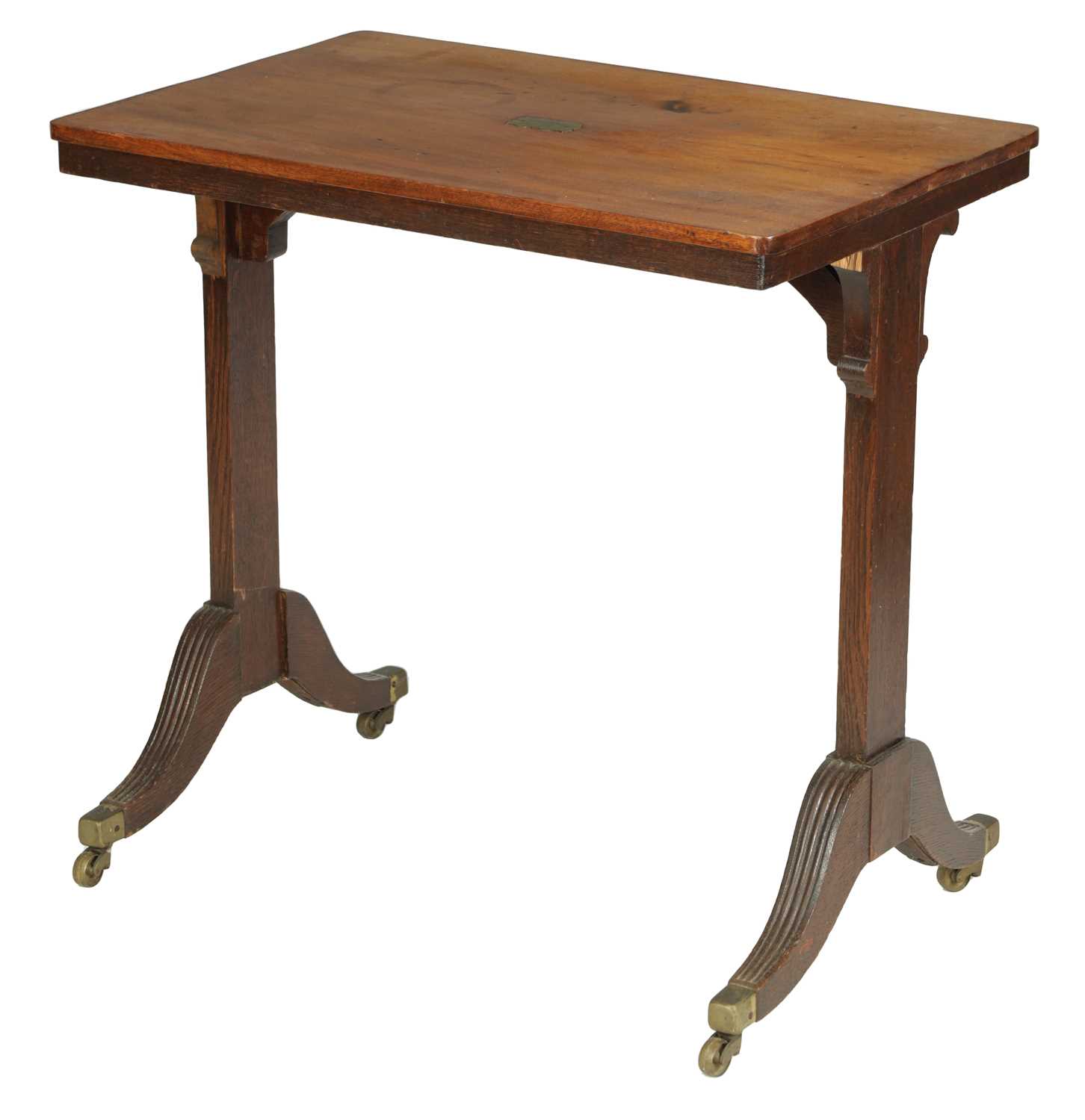 A 19TH CENTURY OAK AND MAHOGANY OCCASIONAL TABLE