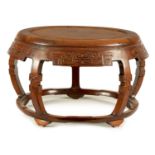 A 19TH CENTURY CHINESE ROUND HARDWOOD TABLE