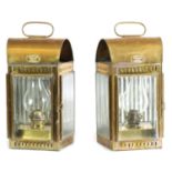 A PAIR OF 19TH CENTURY DAVEY & CO LONDON LTD. SHIPS CABIN OIL LANTERNS