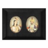 A PAIR OF LATE 19TH CENTURY INDIAN MINIATURES ON IVORY