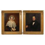 A PAIR OF 19TH CENTURY OILS ON CANVAS PORTRAITS