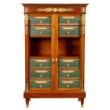 A 19TH CENTURY MAHOGANY AND ORMOLU MOUNTED FRENCH EMPIRE STYLE SIDE CABINET