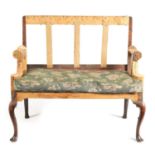 A GOOD QUEEN ANNE WALNUT TWO-SEATER SETTEE