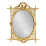 A GOOD 19TH CENTURY FRENCH GILT GESSO HANGING MIRROR