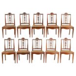 A SET OF TEN 19TH CENTURY ANGLO-INDIAN ROSEWOOD CHAIRS