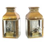 A PAIR OF DAVEY & CO. LONDON LTD. BRASS SHIPS CABIN OIL LANTERNS