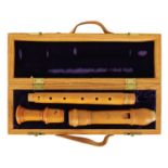 A CASED I.W. OBERLENDER ALTO RECORDER BY RICHARD PALM OF U.S.A.