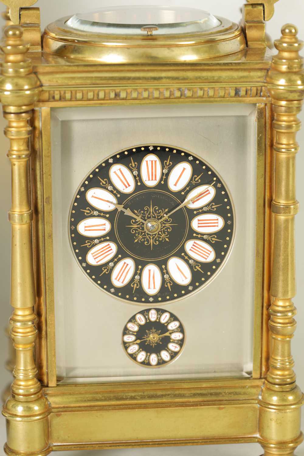 A LARGE LATE 19TH CENTURY FRENCH REPEATING CARRIAGE CLOCK - Image 5 of 12