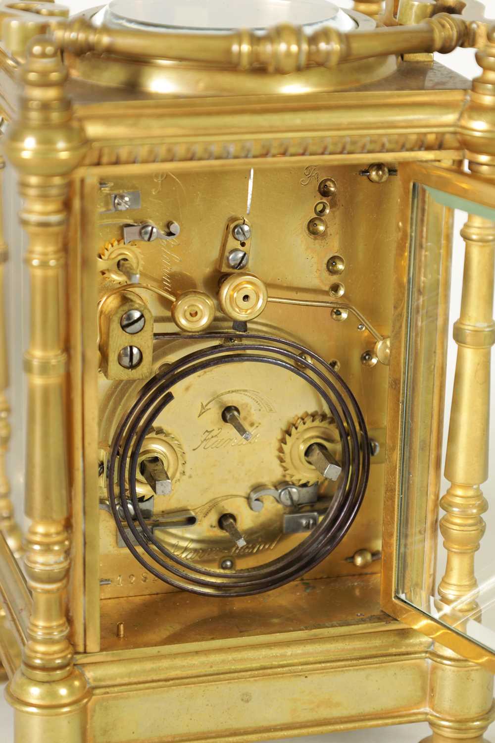 A LARGE LATE 19TH CENTURY FRENCH REPEATING CARRIAGE CLOCK - Image 11 of 12