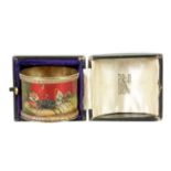 A LATE 19TH CENTURY RUSSIAN SILVER GILT AND GUILLOCHE ENAMEL NAPKIN RING