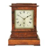 BARWISE, LONDON. A MID 19TH CENTURY ROSEWOOD LIBRARY CLOCK