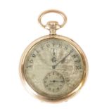 AN EARLY 20TH CENTURY SWISS JUMP HOUR OPEN FACED POCKET WATCH