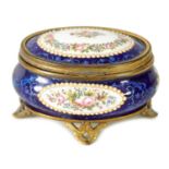 A LATE 19TH CENTURY FRENCH AND LIMOGES ENAMEL OVAL JEWELLERY CASKET