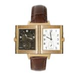 A GENTLEMAN’S 18CT ROSE GOLD JAEGER-LECOULTRE REVERSO NIGHT & DAY WRISTWATCH
