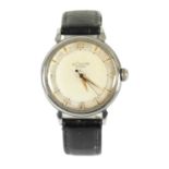 A 1940’S GENTLEMAN’S STEEL LE-COULTRE “BUMPER” AUTOMATIC WRISTWATCH