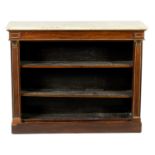 A REGENCY ROSEWOOD AND GILT OPEN BOOKCASE