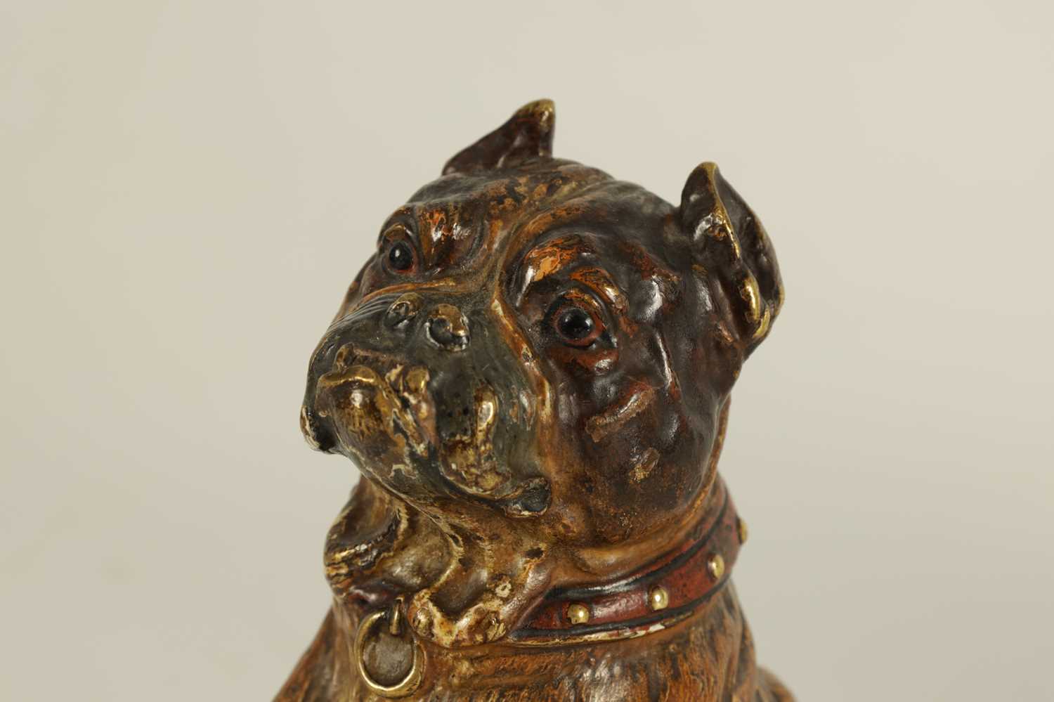 FRANZ BERGMAN, A LATE 19TH CENTURY AUSTRIAN COLD PAINTED BRONZE SCULPTURE OF A BULL MASTIFF - Image 2 of 8