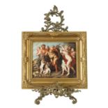 AFTER PETER PAUL RUBENS. A 19TH CENTURY CONTINENTAL PORCELAIN PLAQUE