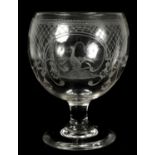 AN OVERSIZED LATE GEORGIAN GLASS GOBLET