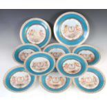 A 19TH CENTURY SET OF TEN SEVRES PORCELAIN