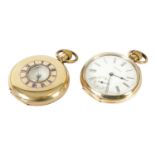 TWO GOLD-FILLED POCKET WATCHES