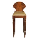 AN UNUSUAL REGENCY MAHOGANY HIGH CHAIR IN THE MANNER OF GILLOWS
