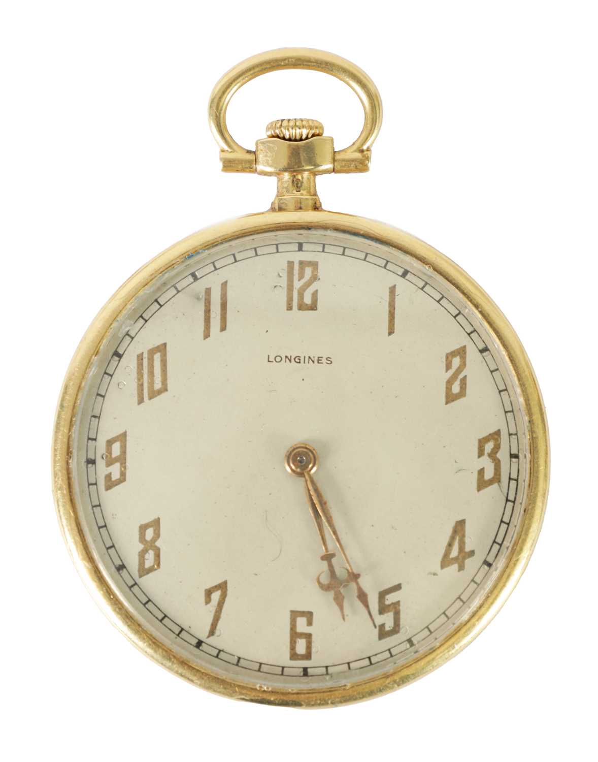 A 9CT GOLD LONGINES OPEN FACE POCKET WATCH