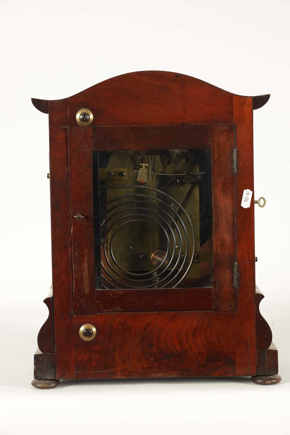 A MAHOGANY BUNYAN & GARDENER MANCHESTER BRACKET CLOCK - Image 9 of 13