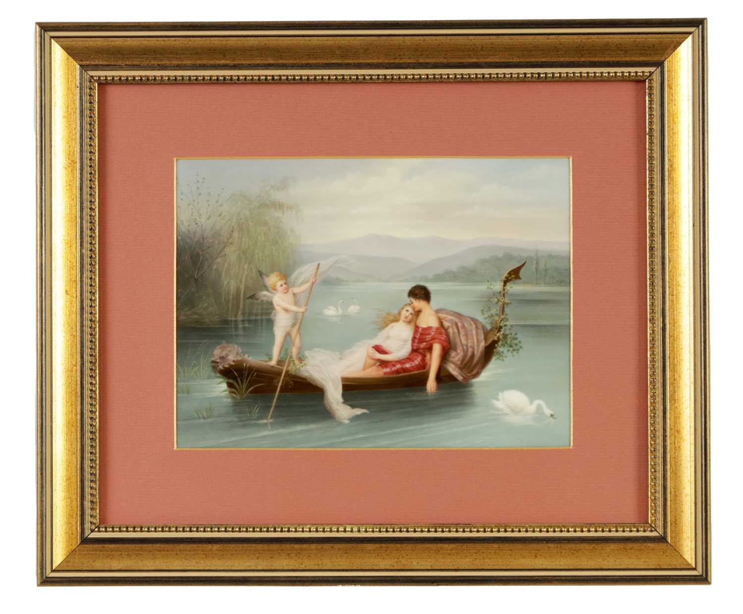 A LATE 19TH CENTURY GERMAN K.P.M. RECTANGULAR PORCELAIN PLAQUE