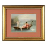 A LATE 19TH CENTURY GERMAN K.P.M. RECTANGULAR PORCELAIN PLAQUE