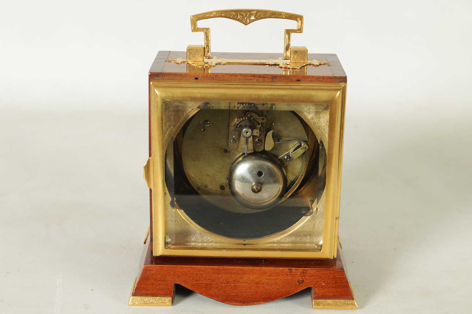 ROBERT BRYSON, EDINBURGH. A LATE 19TH CENTURY DOUBLE FUSEE CARRIAGE TYPE MANTEL CLOCK - Image 7 of 11