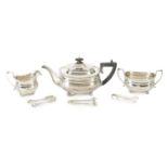 A GEORGE V THREE-PIECE SILVER TEA SERVICE