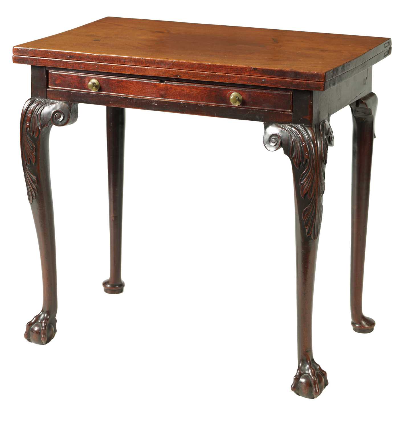 AN EARLY GEORGE III FIGURED MAHOGANY TEA TABLE POSSIBLY IRISH