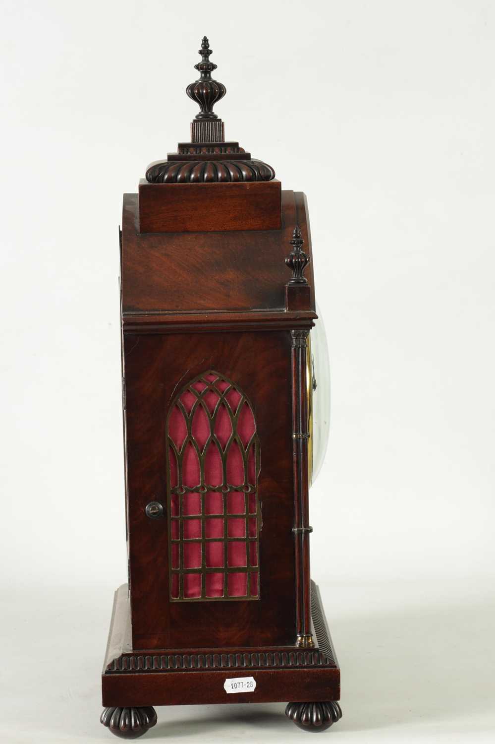 JACKSON & SON, BRISTOL. A REGENCY FIGURED MAHOGANY EIGHT-DAY FUSEE BRACKET CLOCK - Image 10 of 10