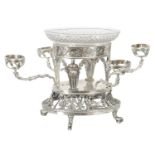 AN IMPRESSIVE GEORGE III SILVER TABLE CENTREPIECE OF LARGE SIZE