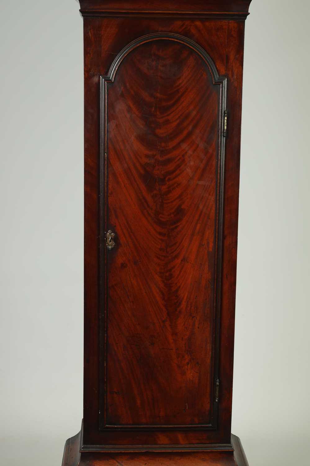 WILLIAM SKEGG, LONDON. A GEORGE III FIGURED MAHOGANY LONGCASE CLOCK - Image 6 of 21