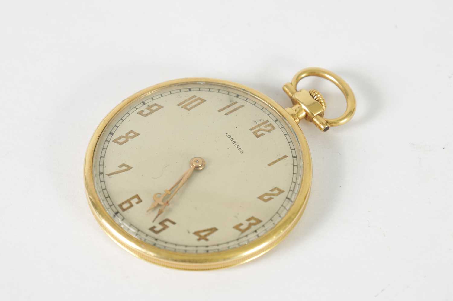 A 9CT GOLD LONGINES OPEN FACE POCKET WATCH - Image 2 of 5