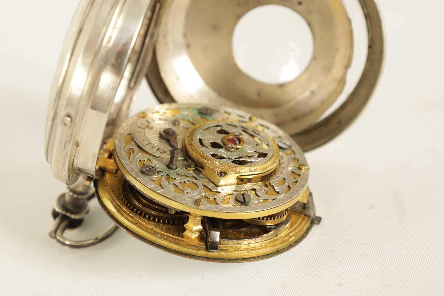 A LATE 18TH CENTURY CONTINENTAL PAIR CASE VERGE POCKET WATCH - Image 6 of 9