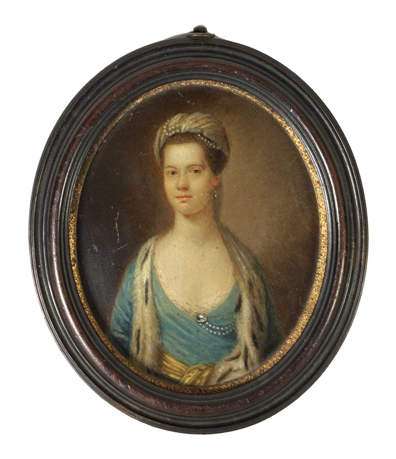 AN EARLY 18TH CENTURY OIL ON COPPER - PORTRAIT OF A LADY
