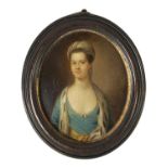 AN EARLY 18TH CENTURY OIL ON COPPER - PORTRAIT OF A LADY