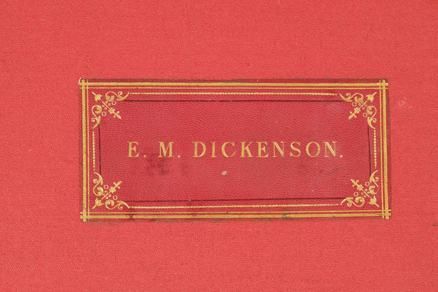 A 19TH CENTURY GILT TOOLED RED LEATHER AND CANVAS BOUND PORT FOLIO OF WATERCOLOUR DRAWINGS LABELLED - Image 3 of 45