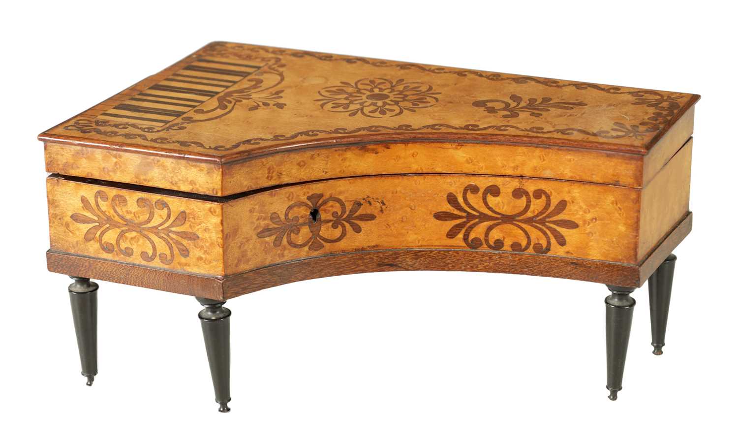 A MID 19TH CENTURY FRENCH MUSICAL INLAID SEWING BOX - Image 2 of 11