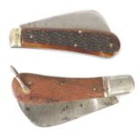 TWO EARLY 20TH CENTURY PRUNING KNIVES