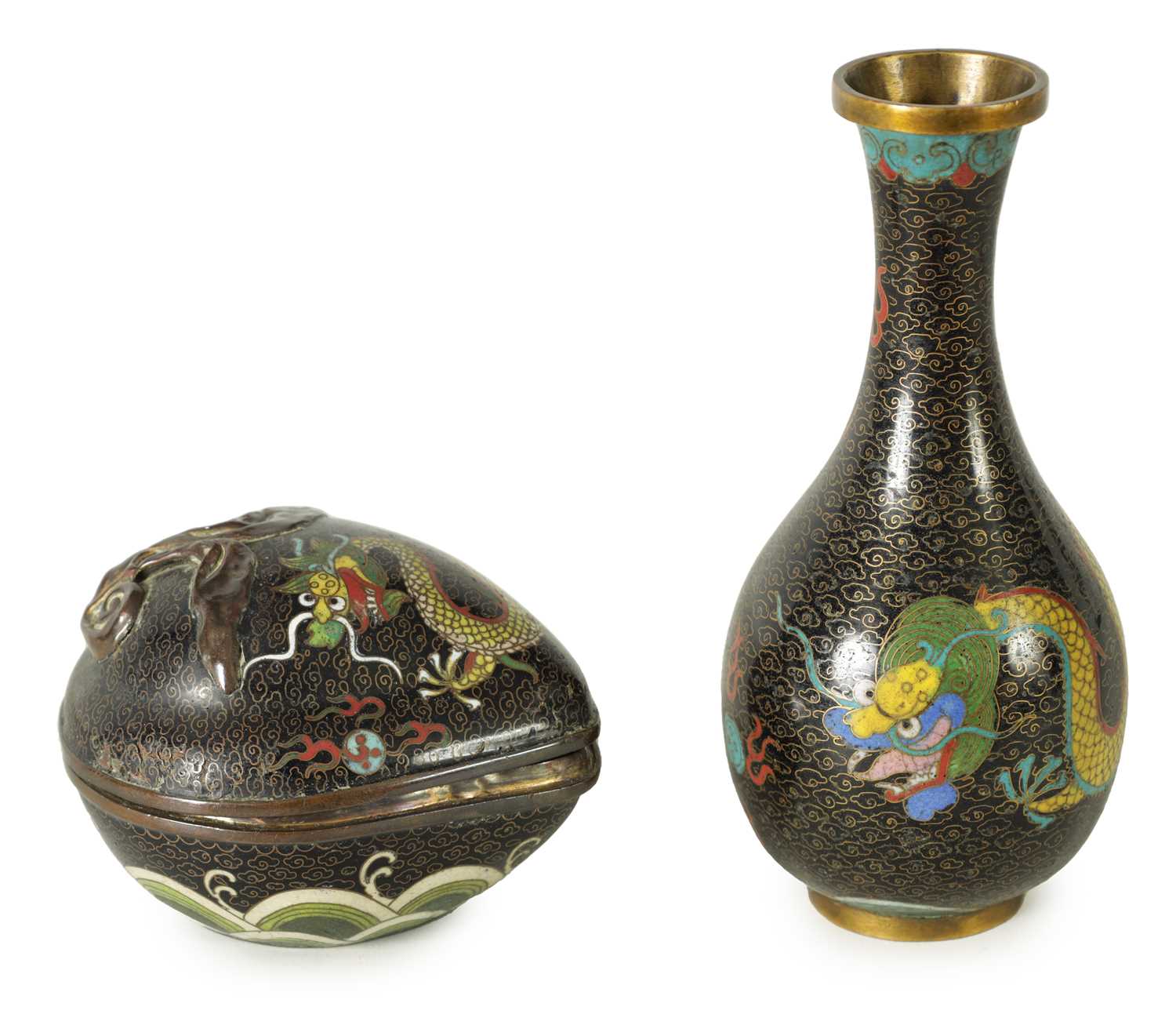 TWO PIECES OF CHINESE CLOISONNÉ ENAMEL