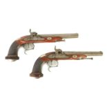 A PAIR OF MID-19TH CENTURY FRENCH PERCUSSION DUELLING PISTOLS