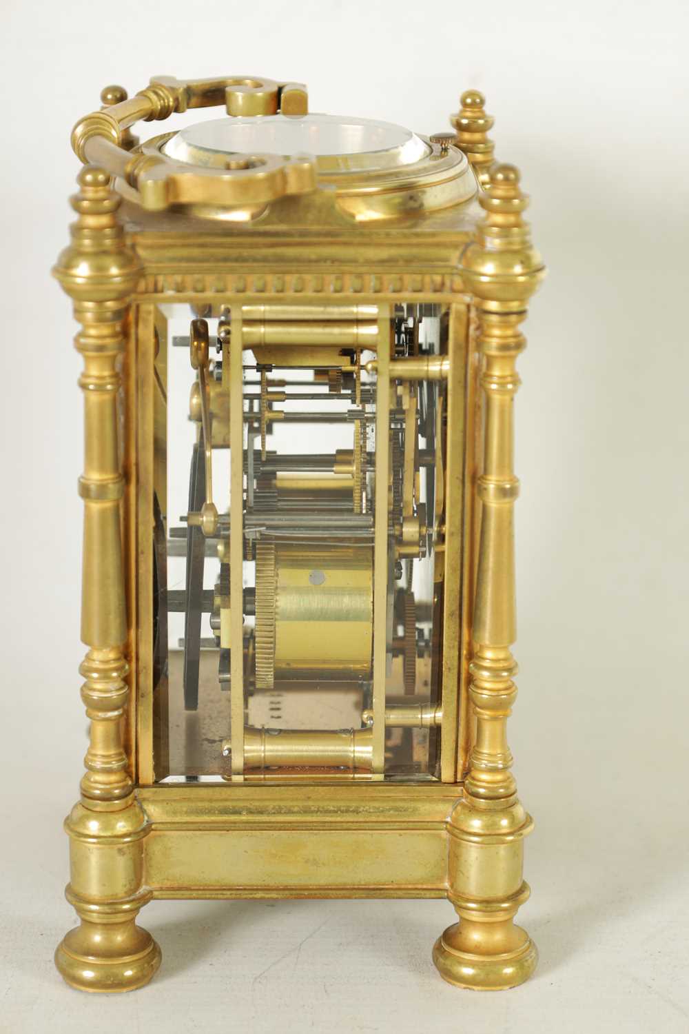 A LARGE LATE 19TH CENTURY FRENCH REPEATING CARRIAGE CLOCK - Image 6 of 12