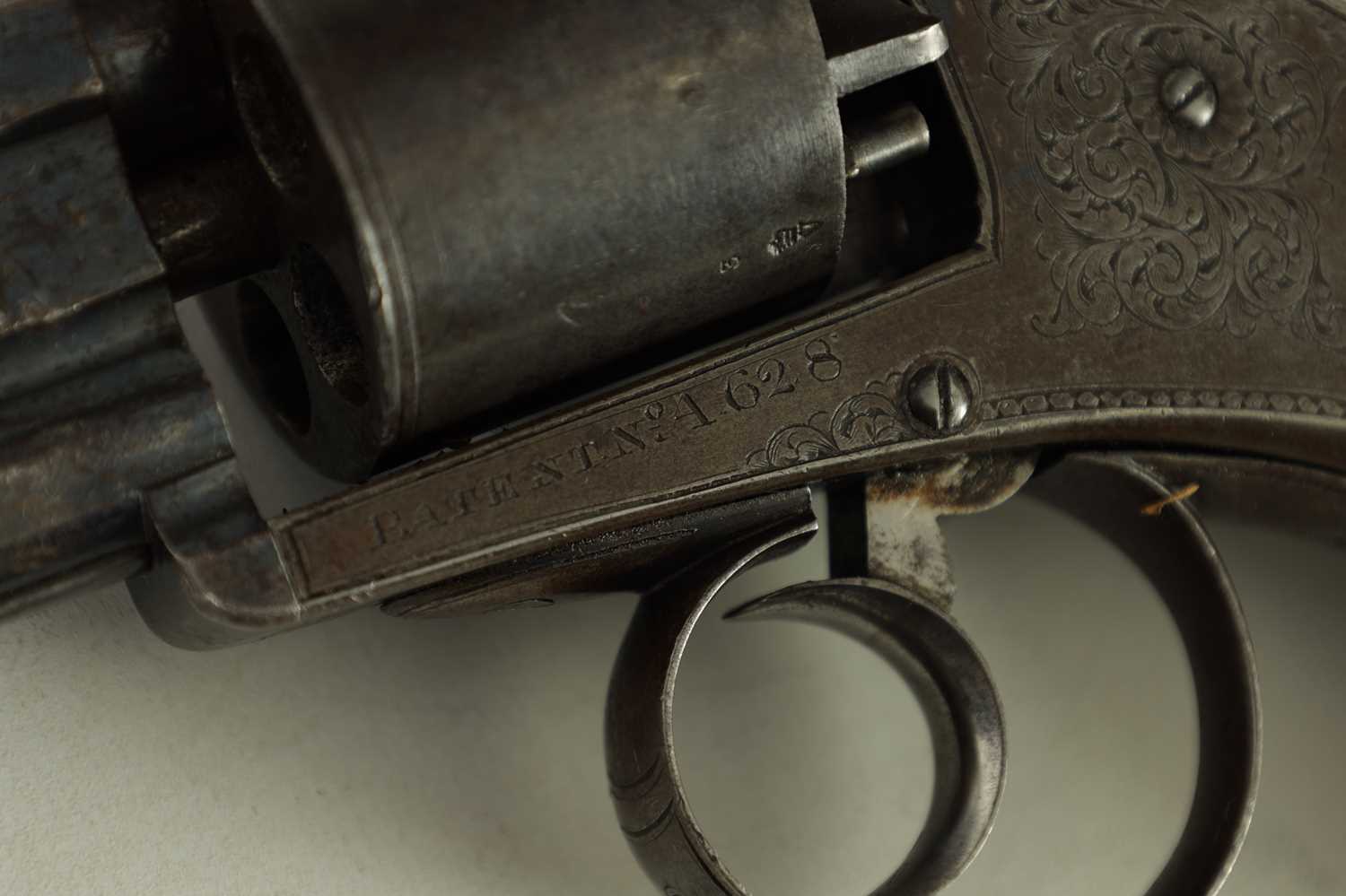 A RARE MID 19TH CENTURY CASED 54-BORE BENTLY PATENT FIVE-SHOT SELF-COCKING PERCUSSION REVOLVER - Image 7 of 12