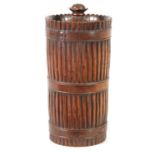 A 19TH CENTURY TREEN WARE LIDDED CANISTER