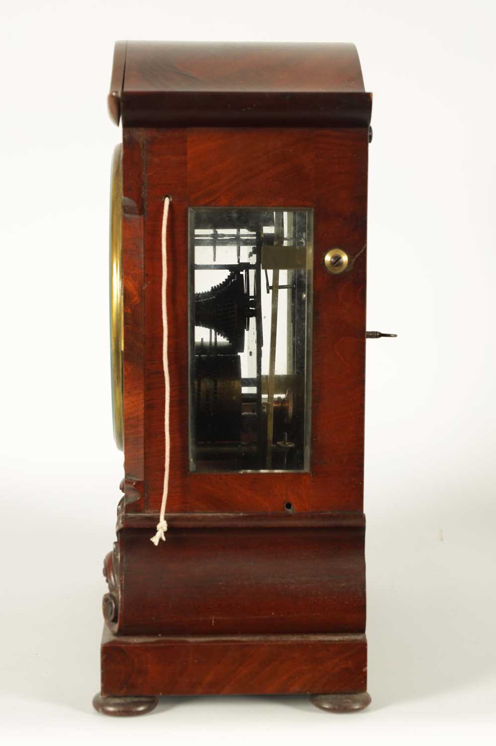 A MAHOGANY BUNYAN & GARDENER MANCHESTER BRACKET CLOCK - Image 11 of 13
